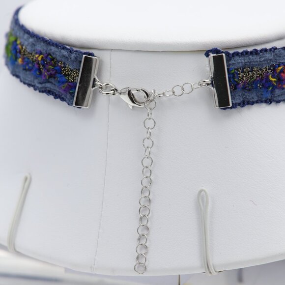 Blue Lace Choker Fancy Flower chokers adjustable (#7) - Picture 8 of 12